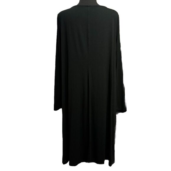 J Jill Dress 1X Black Midi Lagenlook Drape Neck Minimalist Capsule Wardrobe - Picture 4 of 7